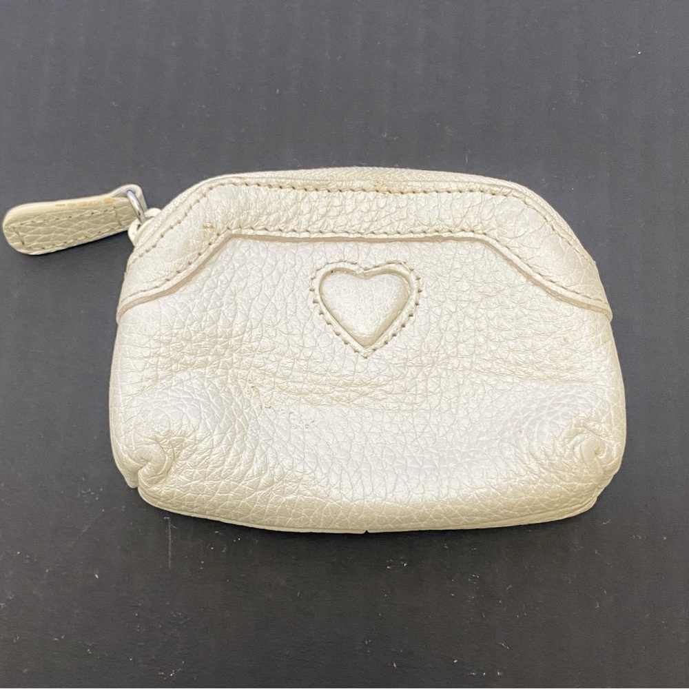Brighton Women's Hearts in Champagne Cream Pebble Grain Leather Coin Purse